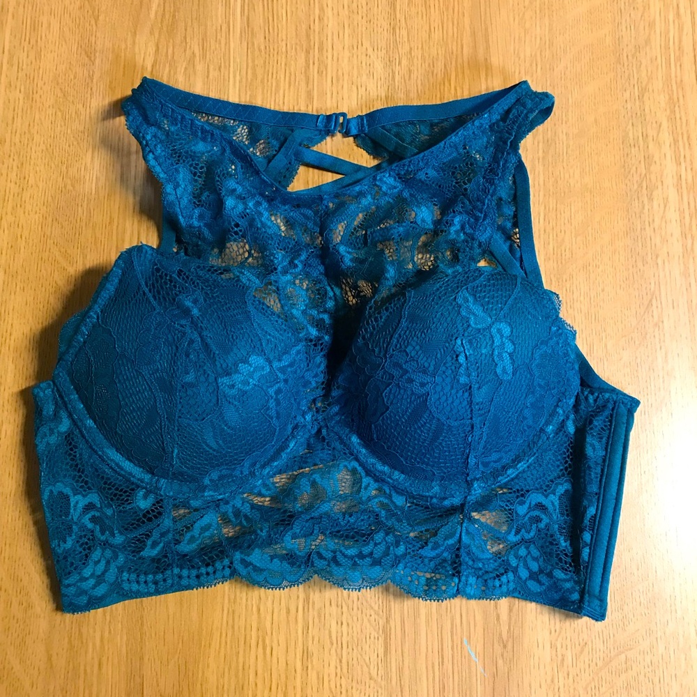 Elegant Teal Lace Bralette